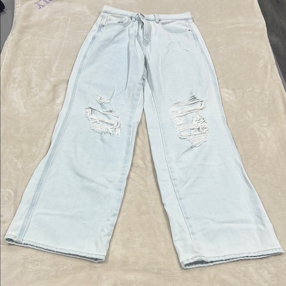 Light Blue Distressed Women Jeans